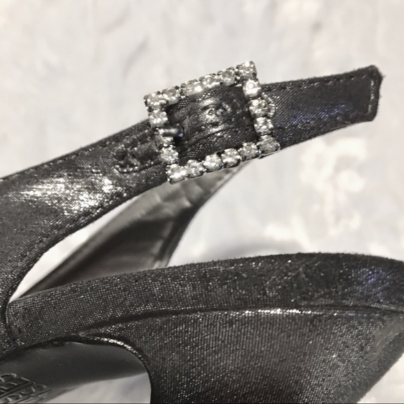 MOOTSIES TOOTSIES PEWTER SHIMMER PEEP TOE BOW SLINGBACK - Picture 2 of 8